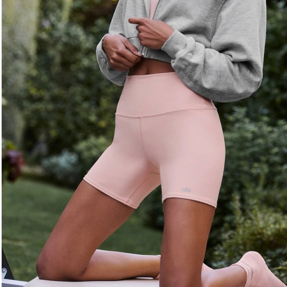 NWT ALO Pink Quartz 5" Airbrush High-Waist Biker Short